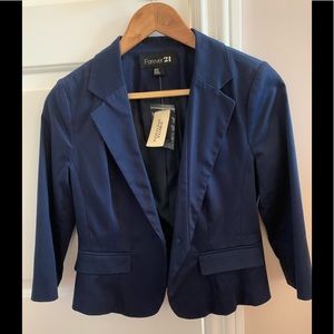 Forever 21 Career Jacket Navy M Suit Brand New